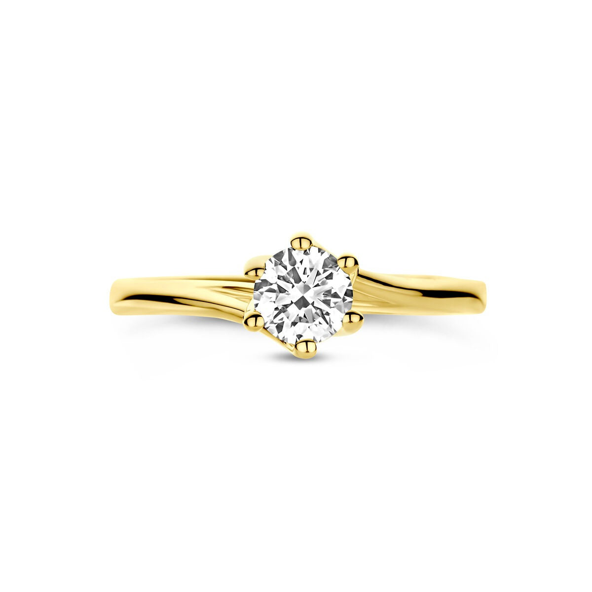 14k geelgouden ring met lab grown diamant van 0.50ct