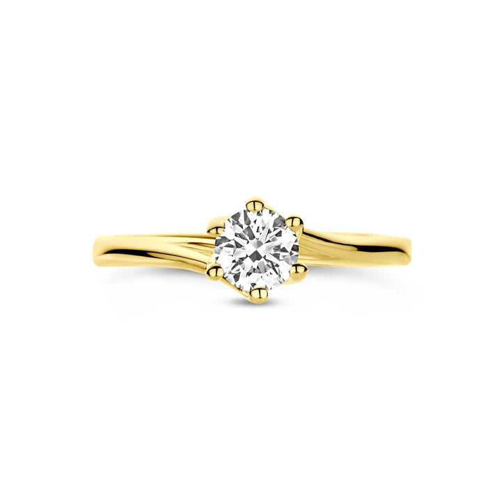 14k geelgouden ring met lab grown diamant van 0.50ct