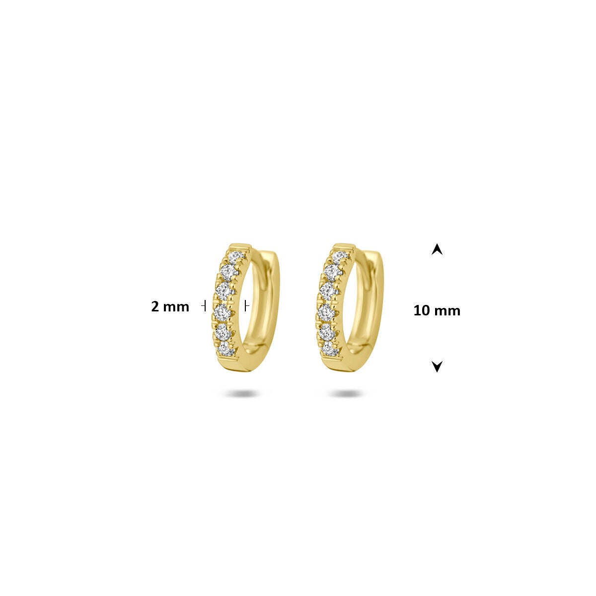 14k Geelgouden klapoorringen met lab grown diamant
