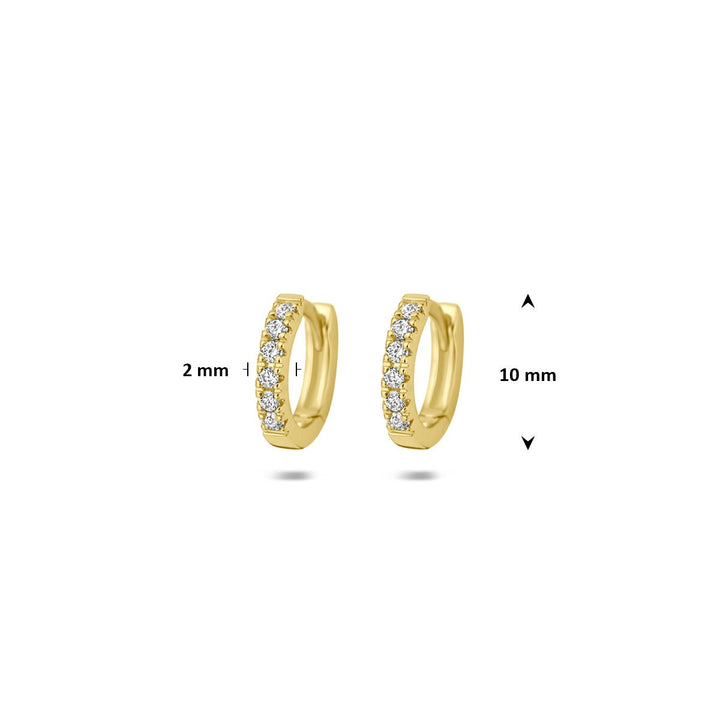 14k Geelgouden klapoorringen met lab grown diamant