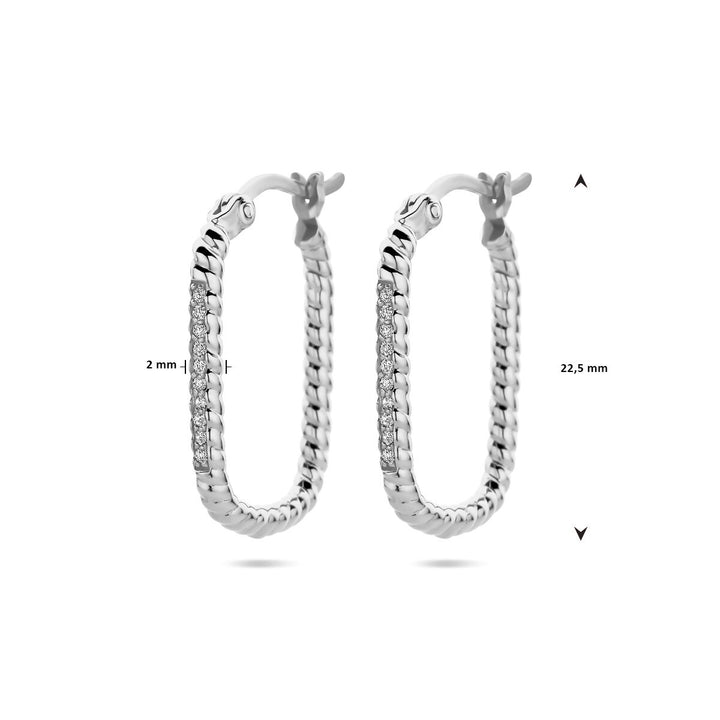 earrings zirconia silver rhodium plated