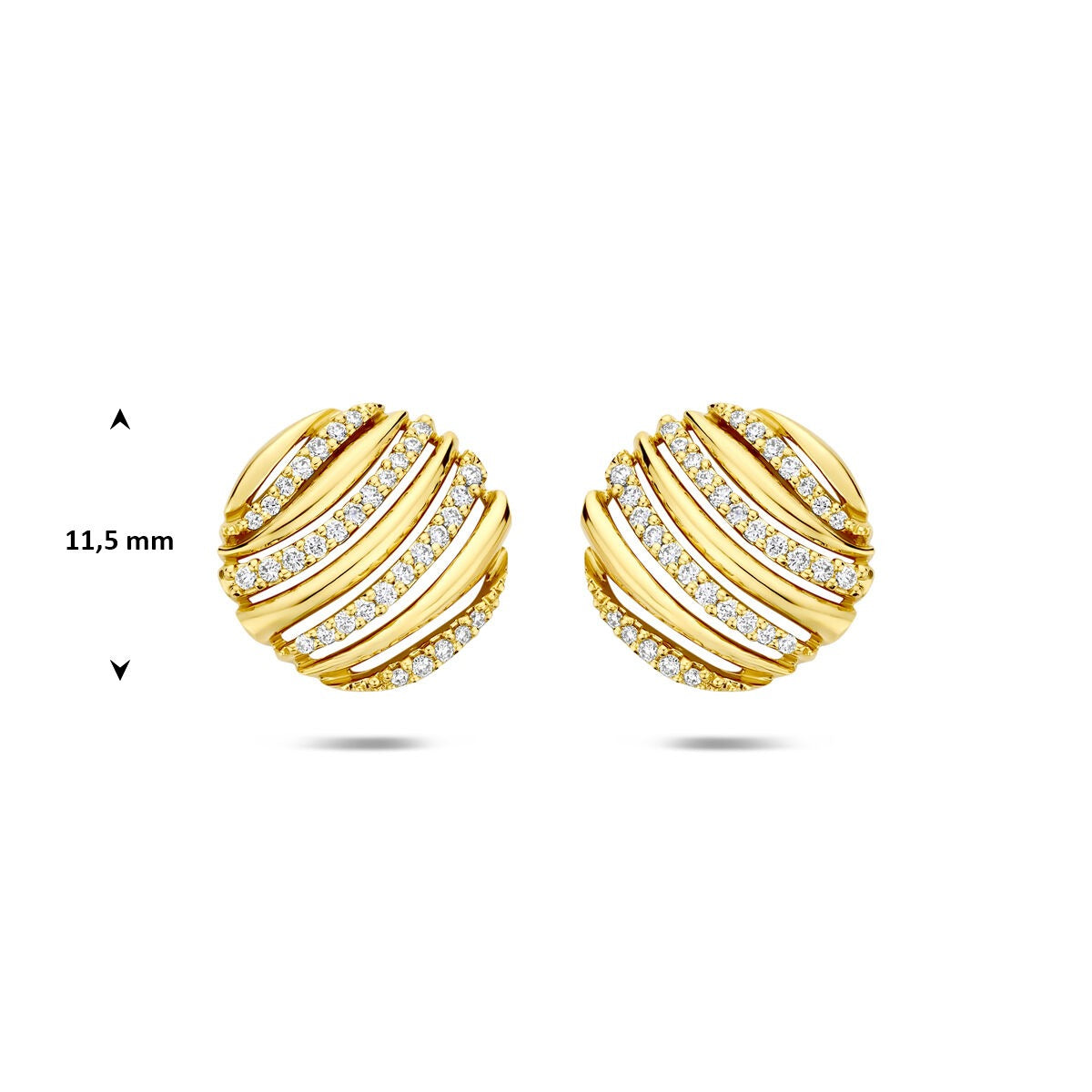 14k Geelgouden oorknoppen met diamant 0.20ct