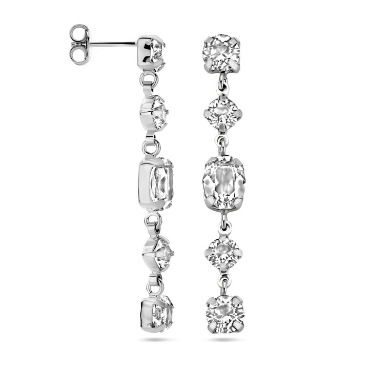Swarovski-Ohrringe aus rhodiniertem Silber