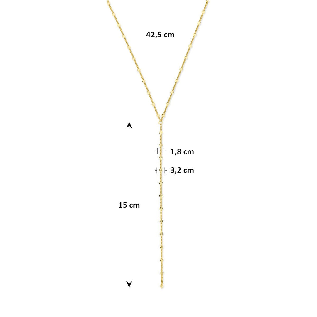 Verguld 925 zilveren y-ketting