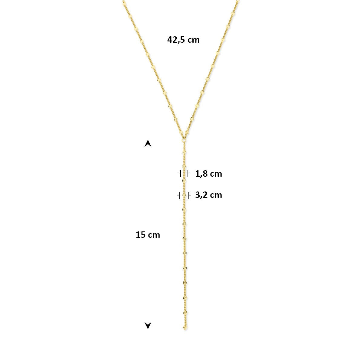 Verguld 925 zilveren y-ketting