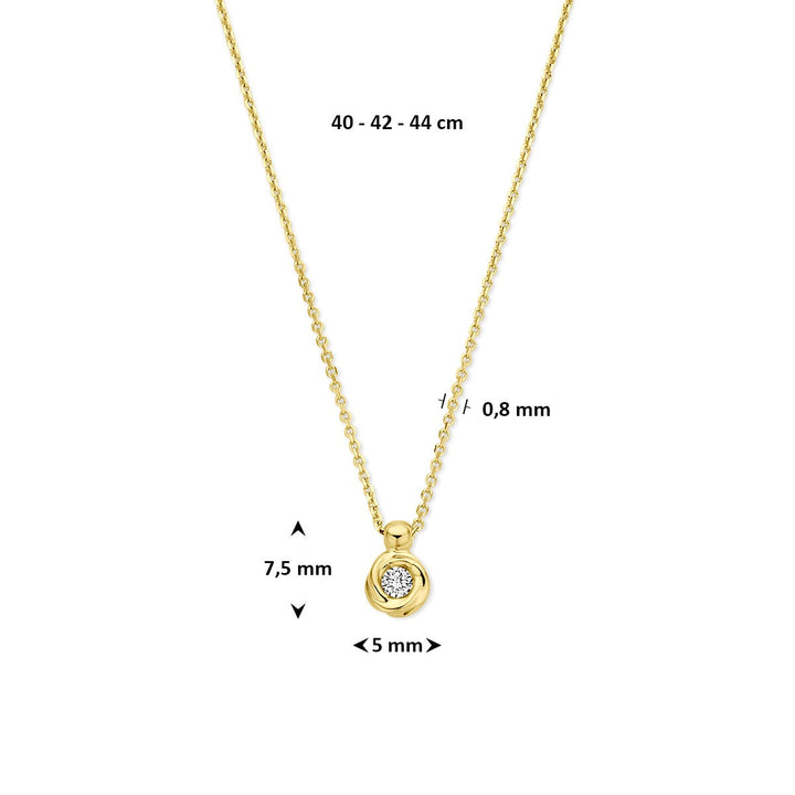14k Geelgouden ketting met lab grown diamant