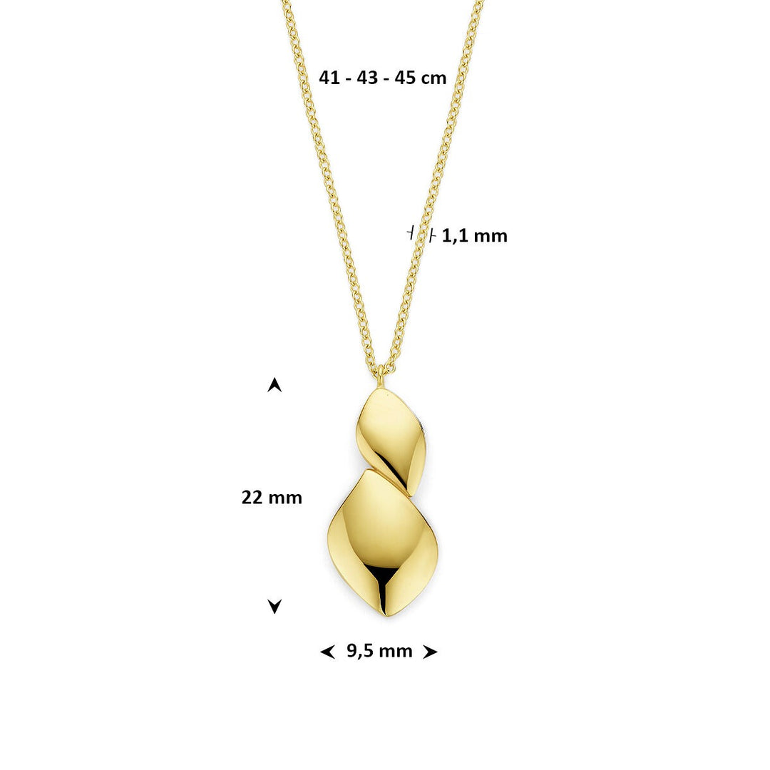 14k Geelgouden collier met elegante hanger