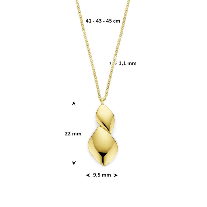 14k Geelgouden collier met elegante hanger