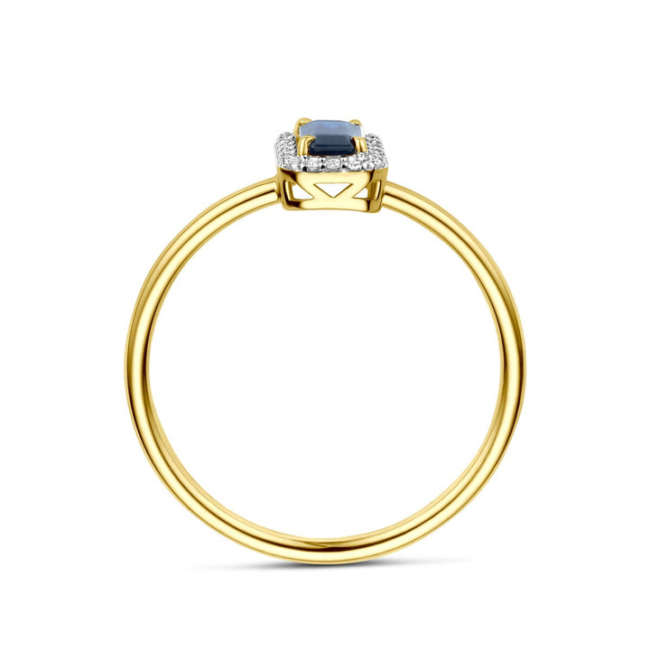 Gouden ring met saffier en diamant – 14k