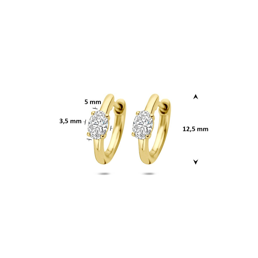 14k Gouden oorringen met lab grown diamant