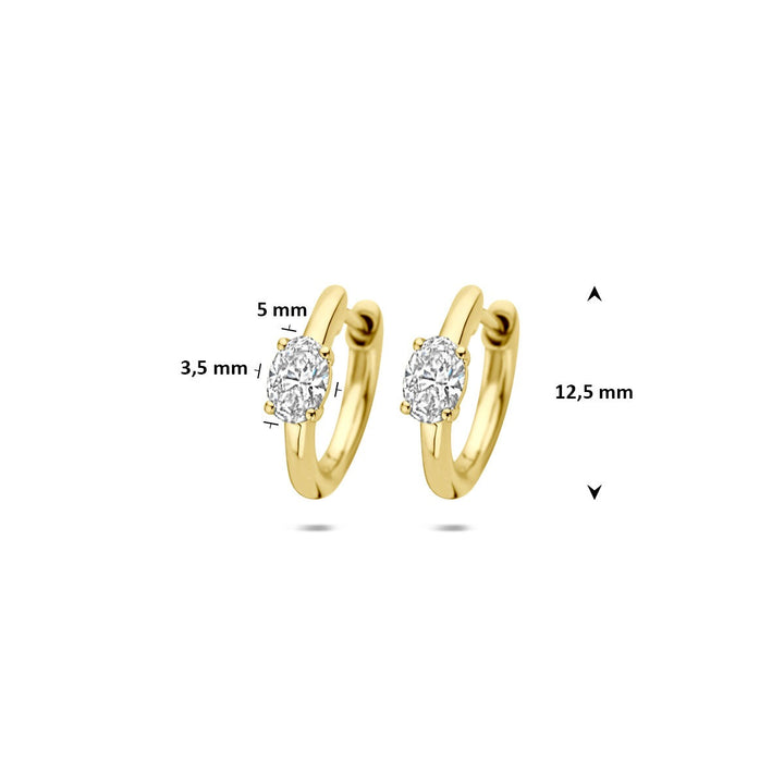 14k Gouden oorringen met lab grown diamant