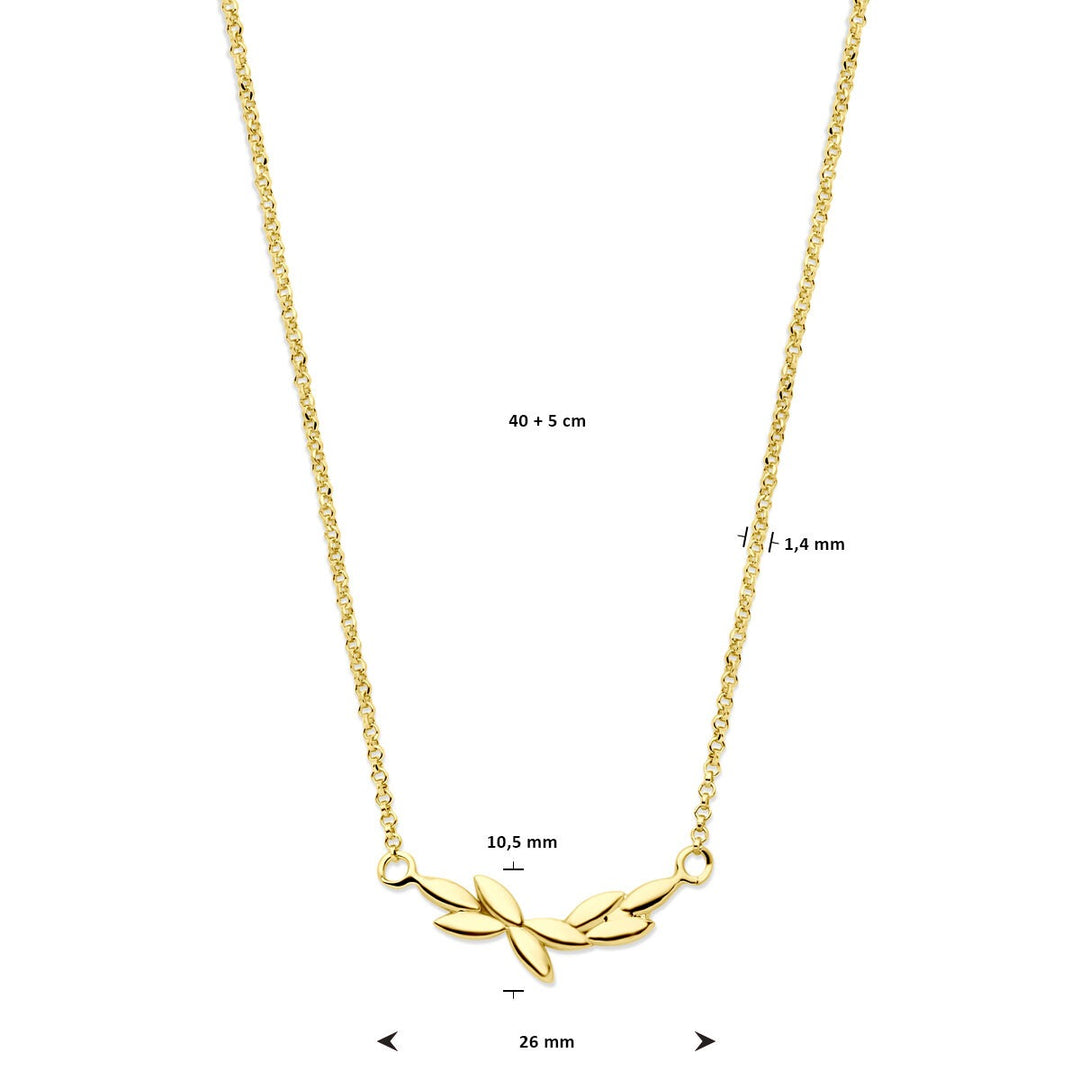 Van der Kooij Collection - necklace 1.4 mm 40 + 5 cm 3 micron silver gold plated (yellow)