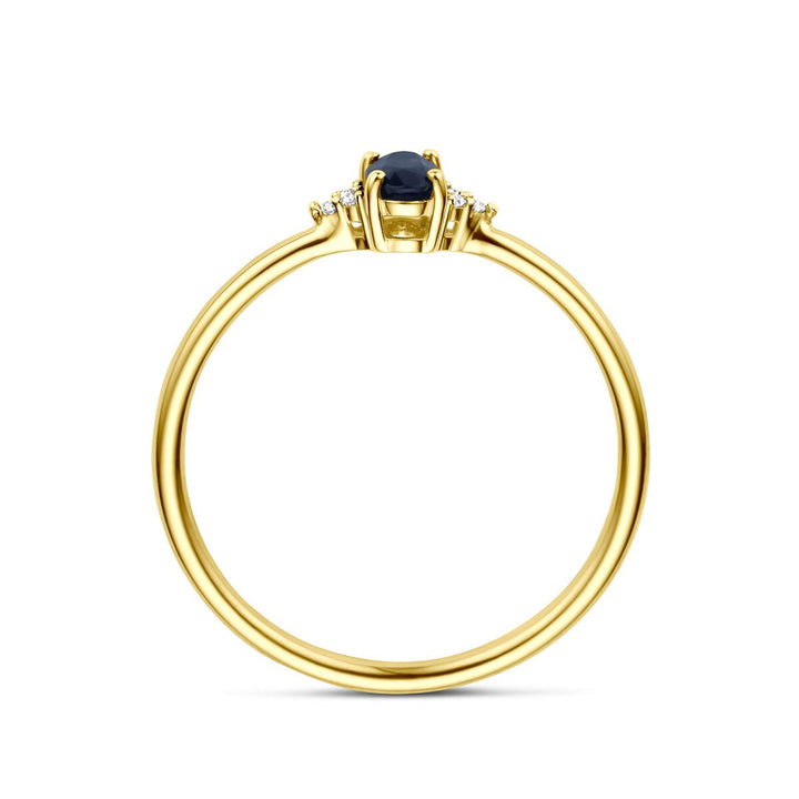 Gouden ring met saffier en diamant – 14k