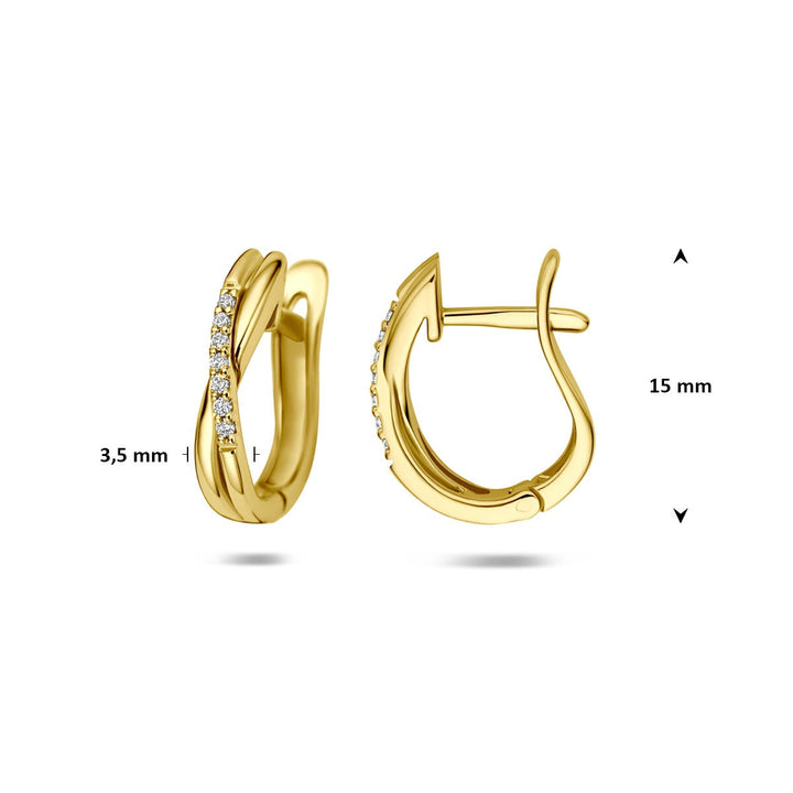 14k Geelgouden klapoorringen met lab grown diamant