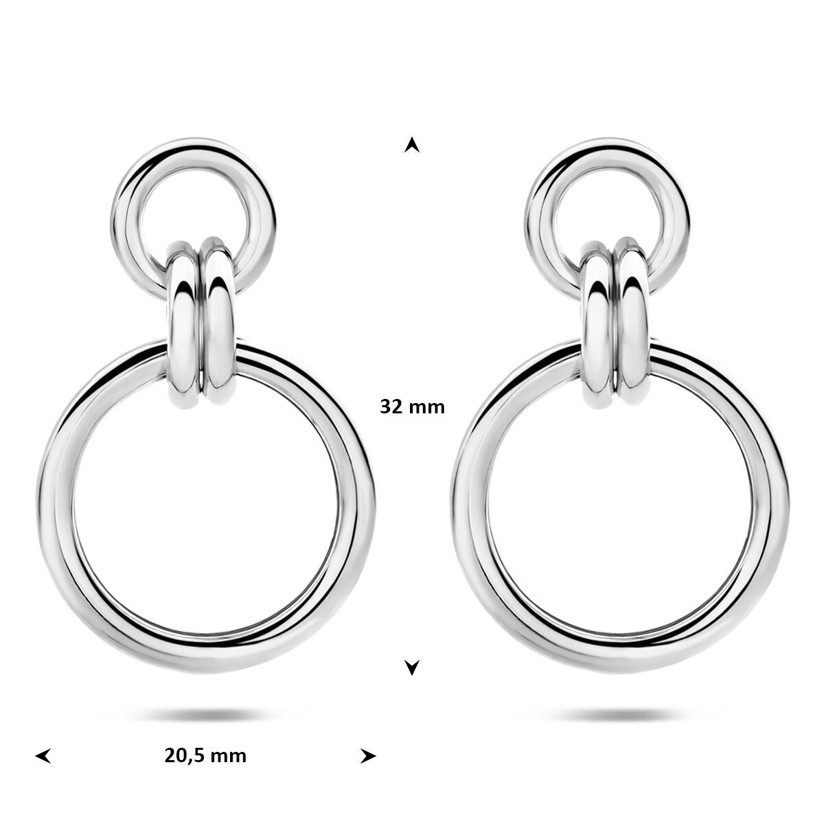 Gerhodineerd zilveren oorhangers rond 925