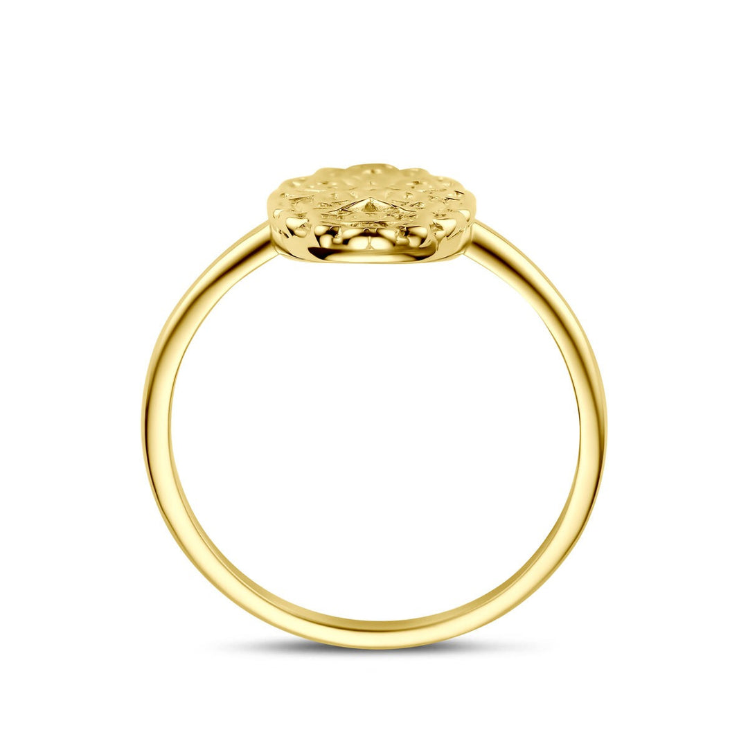 14k Geelgouden damesring – opvallend design