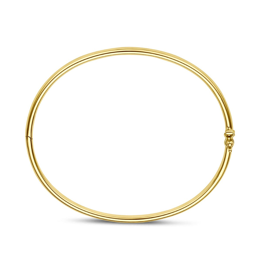 9k Geelgouden bangle armband met zilveren kern