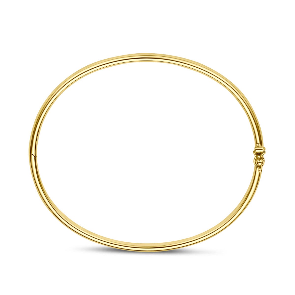 9k Geelgouden bangle armband met zilveren kern