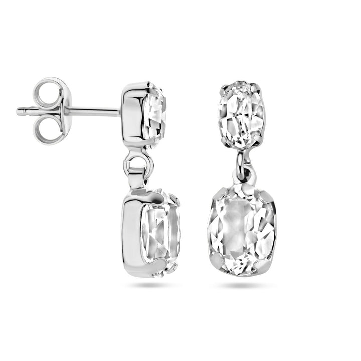 Swarovski-Ohrringe aus rhodiniertem Silber