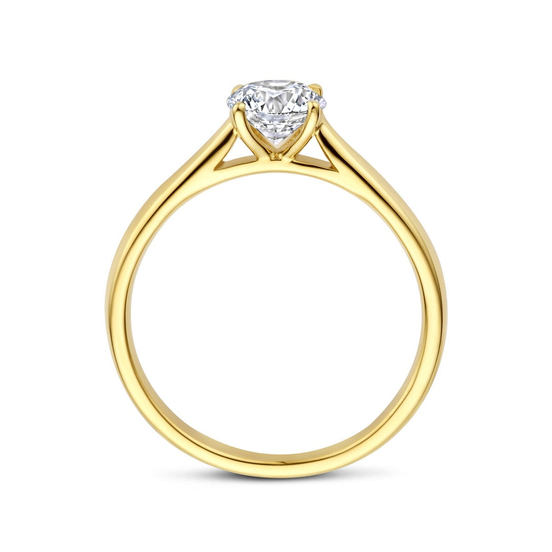 14k Geelgouden ring met lab grown diamant 0.75ct