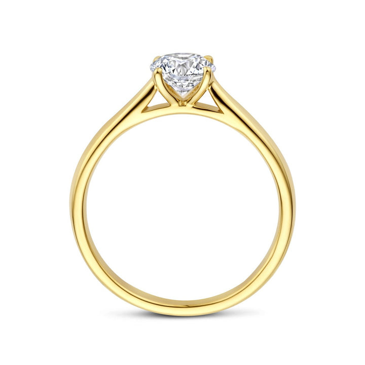 14k Geelgouden ring met lab grown diamant 0.75ct