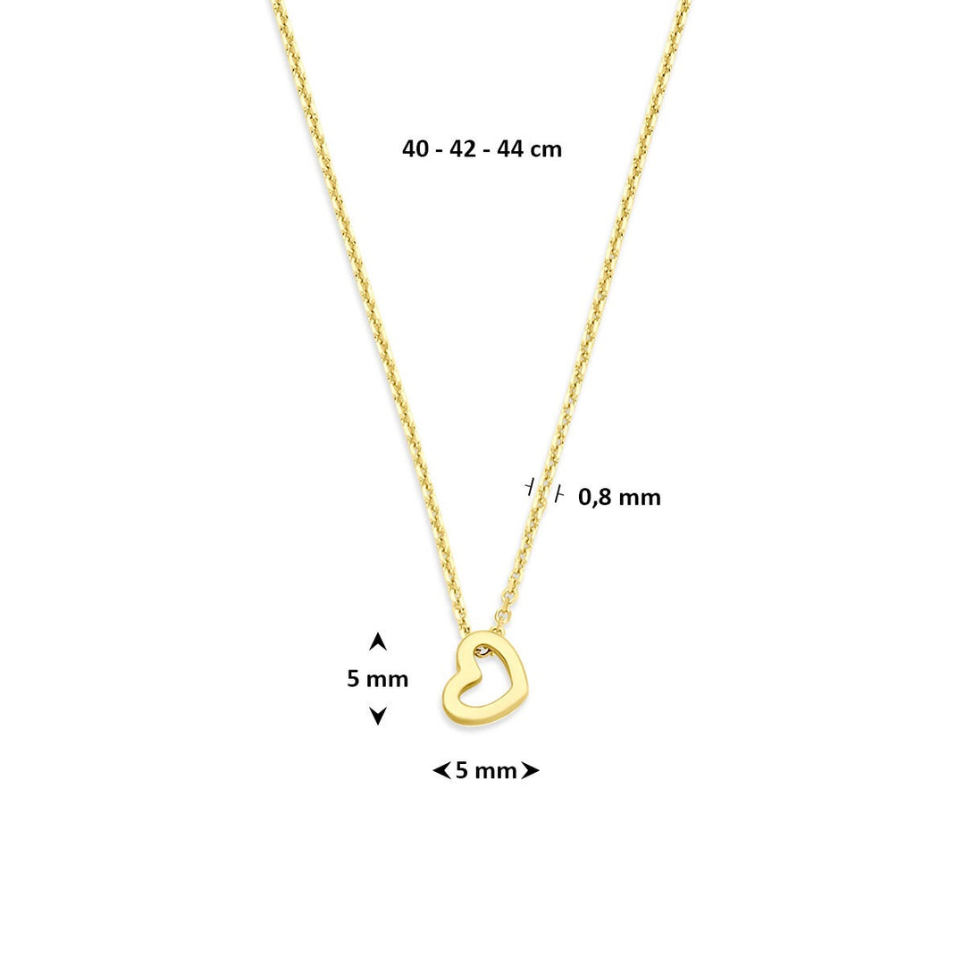 14k Geelgouden ketting met hartje