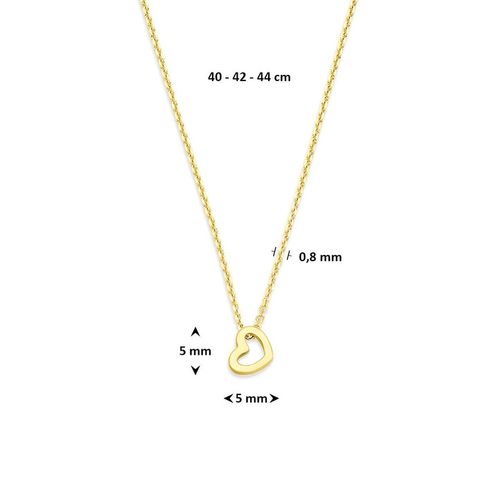 14k Geelgouden ketting met hartje