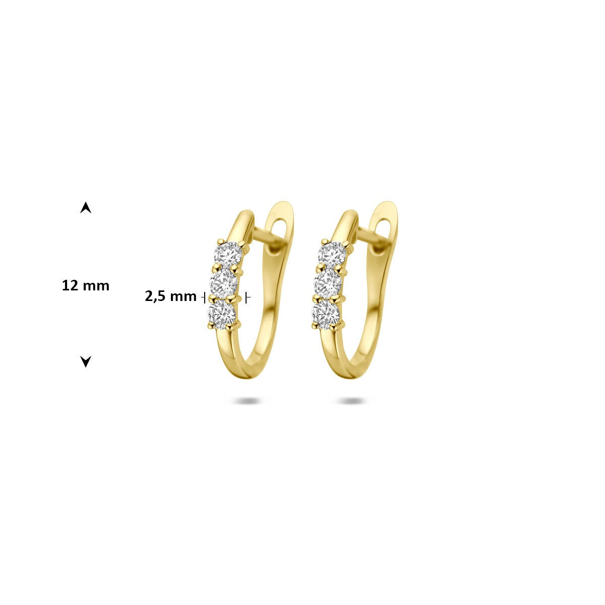 14k Geelgouden klapoorringen met diamant