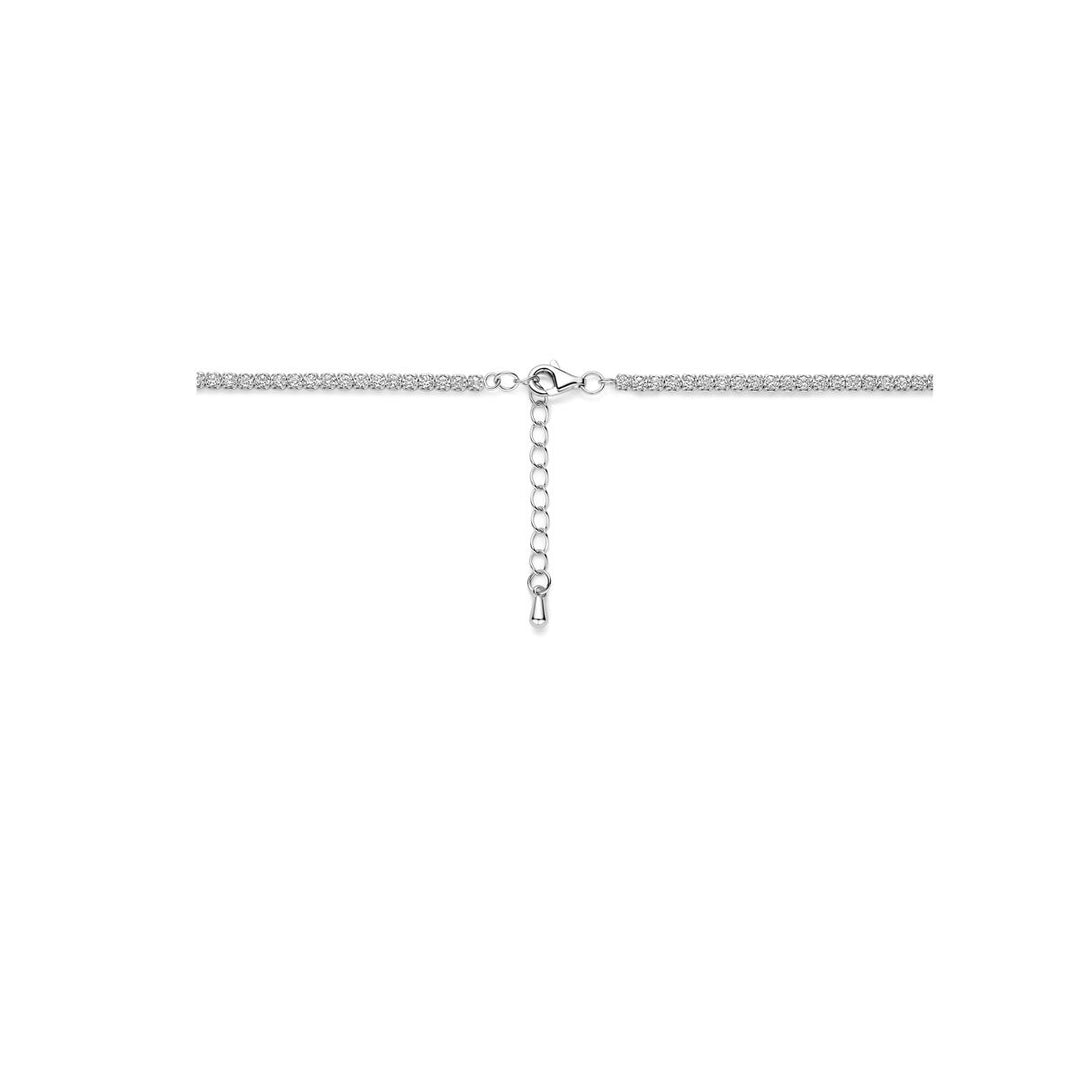 Zilveren ketting met zirkonia – gerhodineerd 925 zilver
