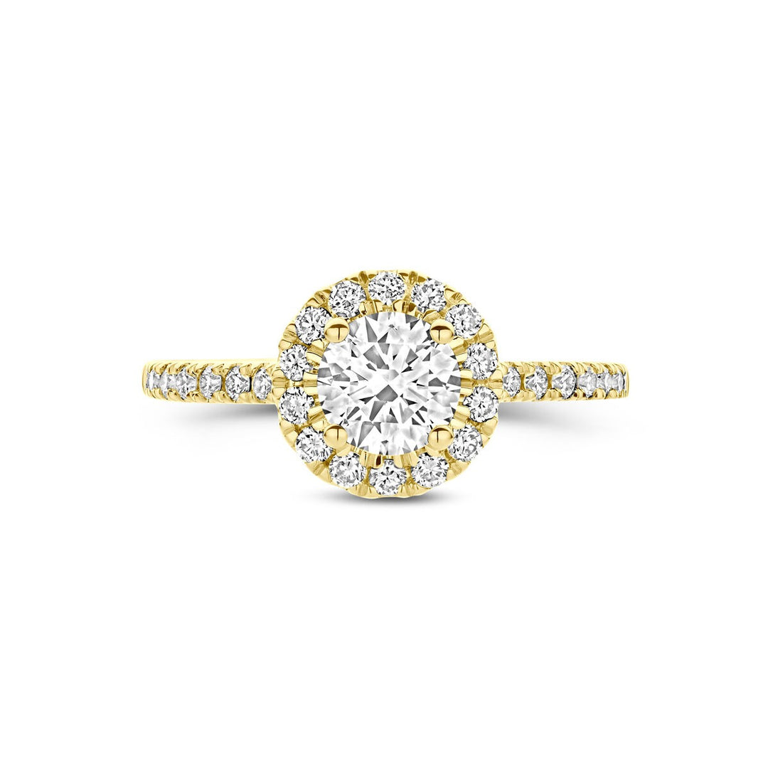 14k geelgouden ring met lab grown diamant 1.10ct