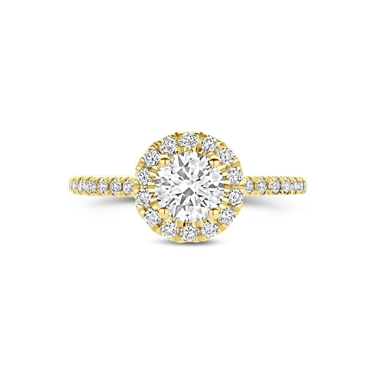 14k geelgouden ring met lab grown diamant 1.10ct
