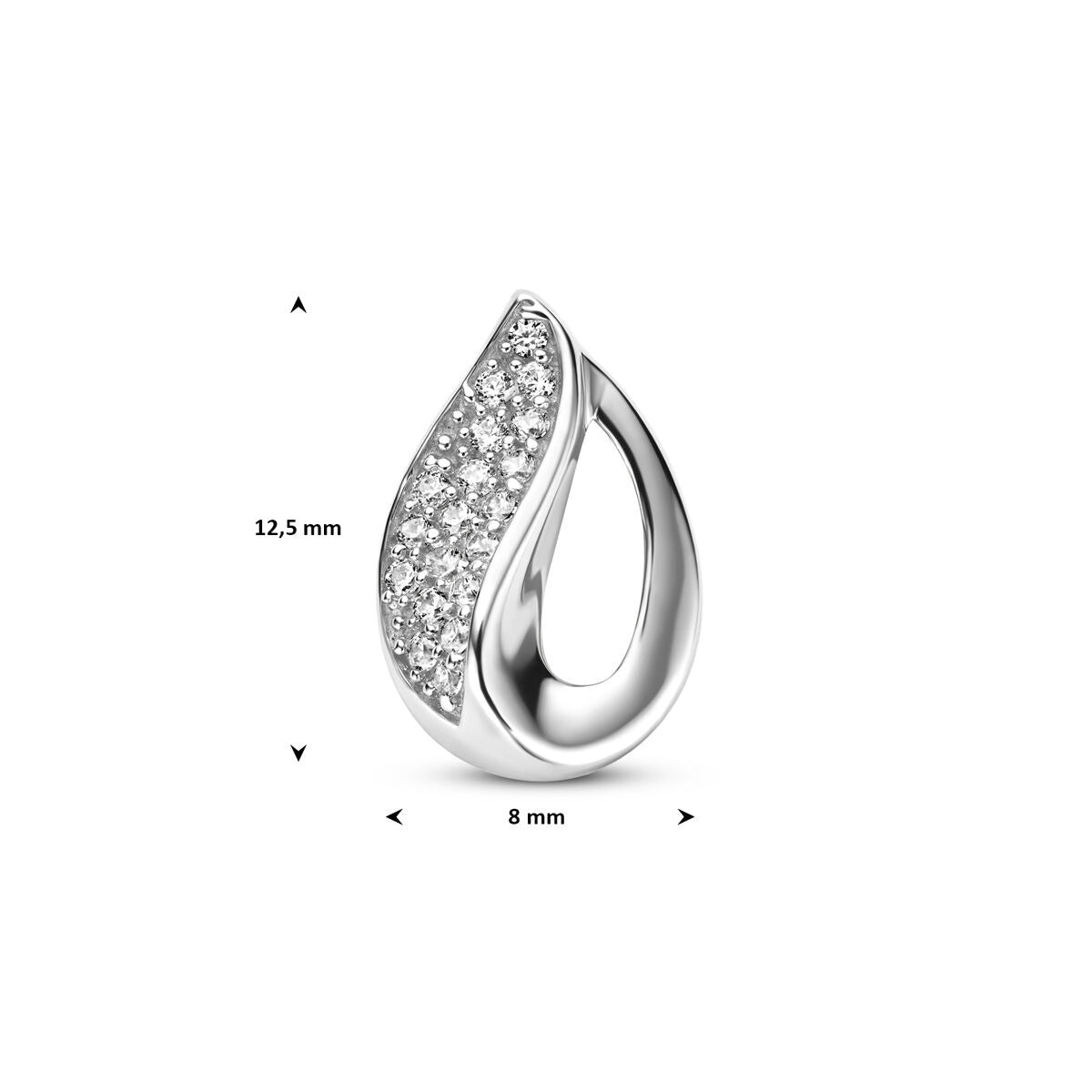 Gerhodineerde 925 zilveren hanger met pavé zirkonia