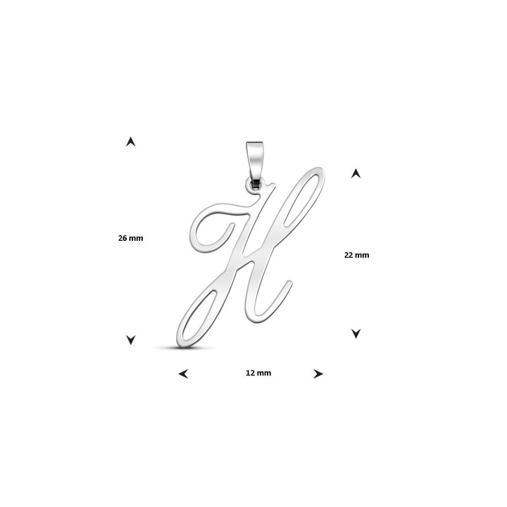 Gerhodineerd zilveren hanger in lettervorm