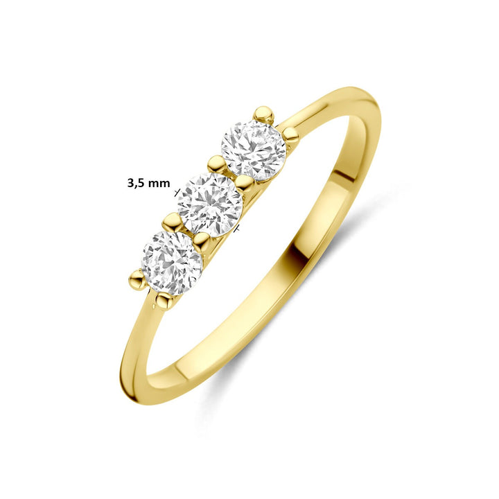 Gouden damesring met zirkonia – 14k geelgoud