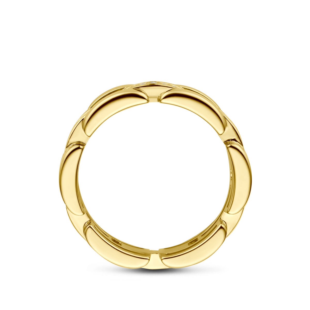 14k geelgouden ring met diamant