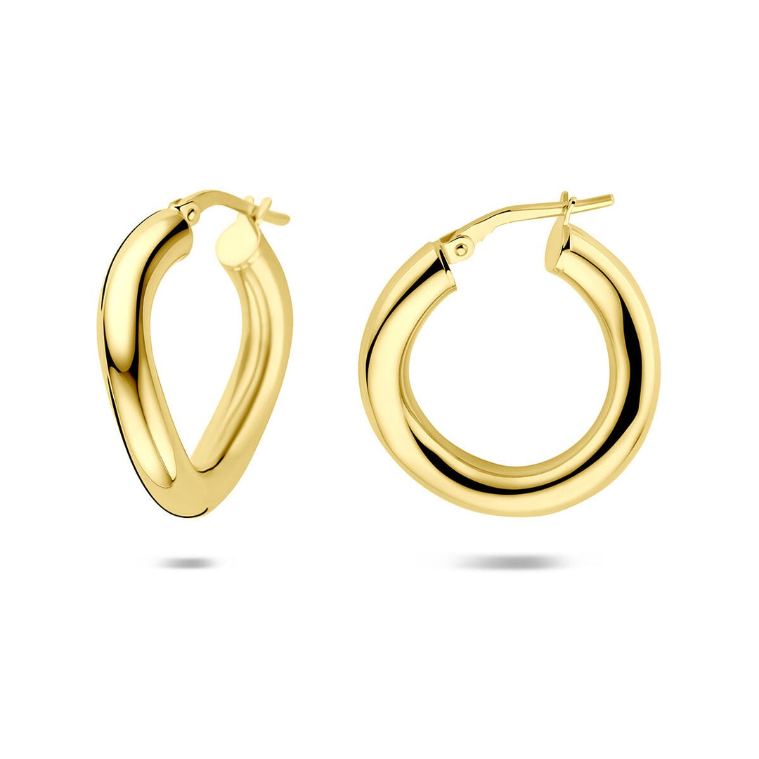 Verguld zilveren oorringen dames – 23 mm