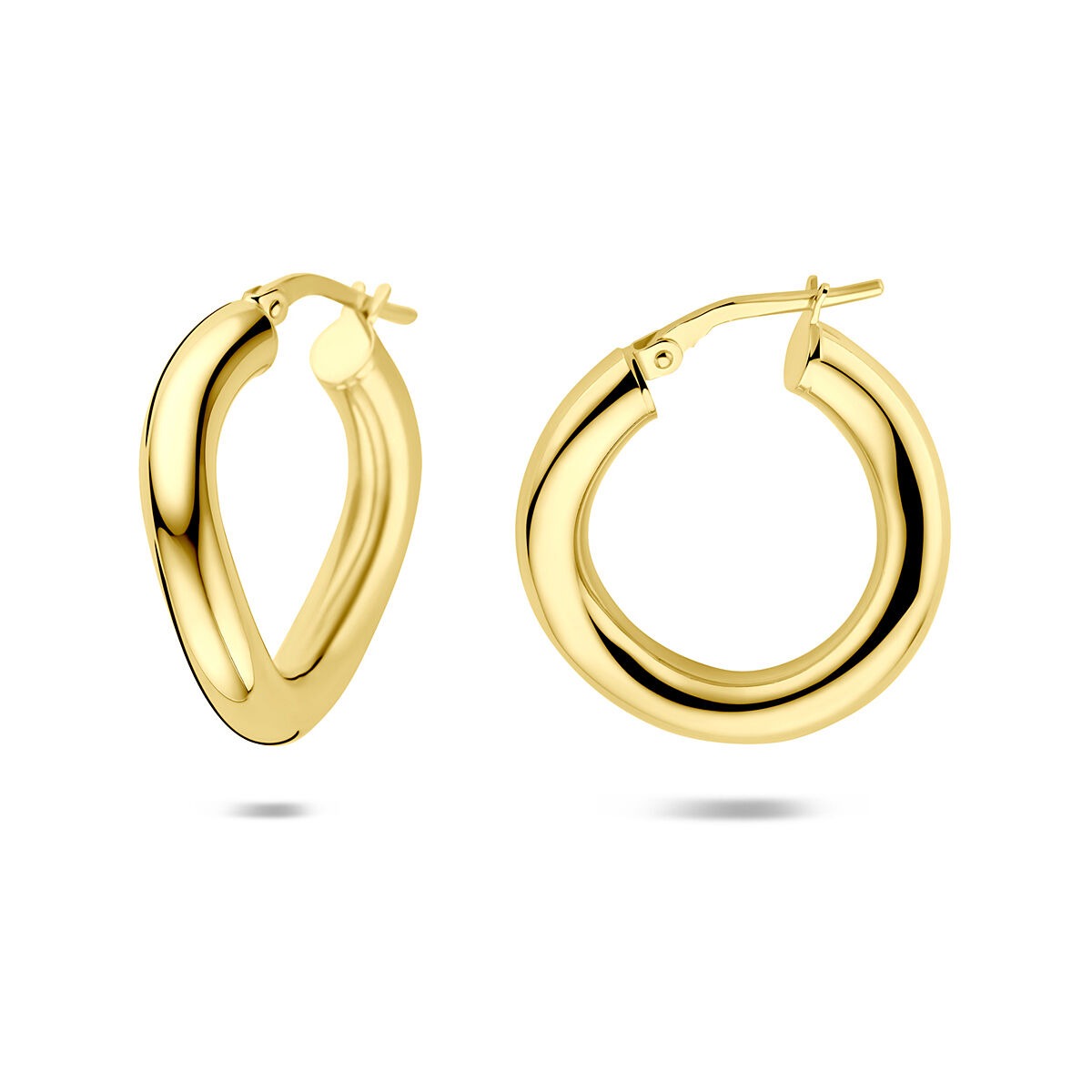 Verguld zilveren oorringen dames – 23 mm