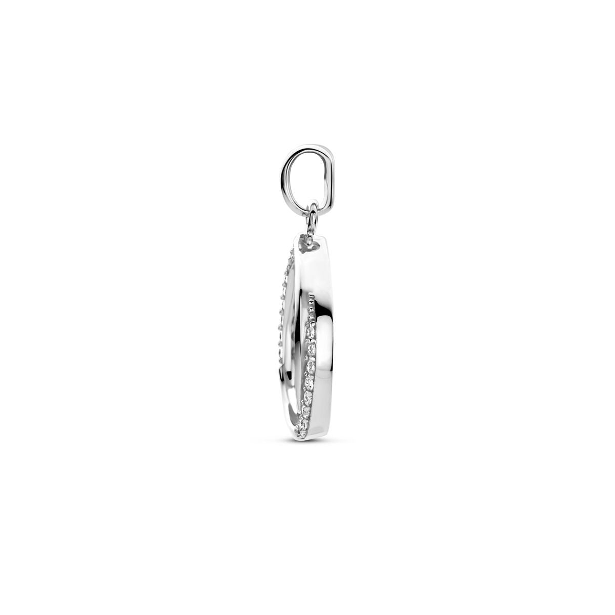 Zilveren hanger met zirkonia entourage – gerhodineerd 925 zilver