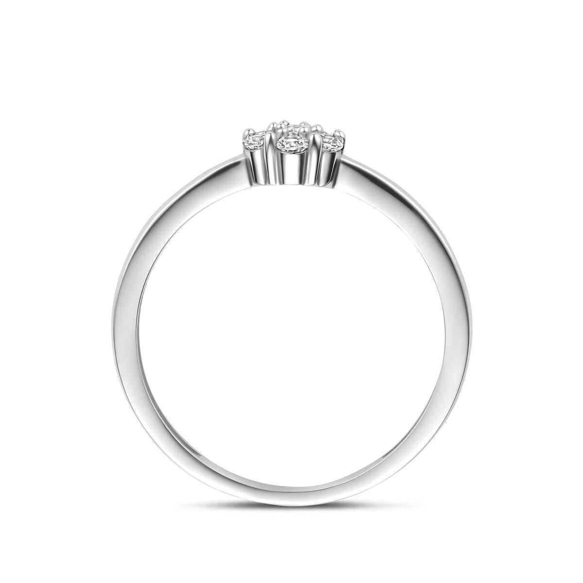 Zilveren damesring met solitaire zirkonia – 6 mm