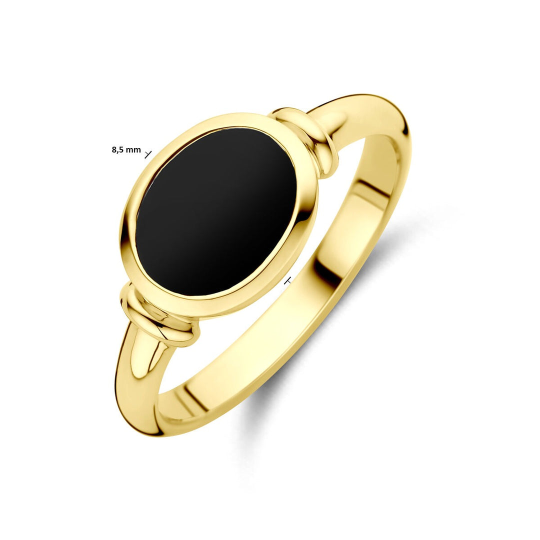 14k Geelgouden Ring met Onyx