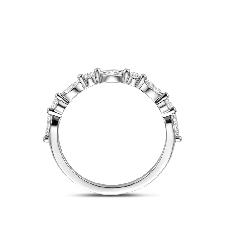 Zilveren dames ring met markies zirkonia – gerhodineerd 925 zilver