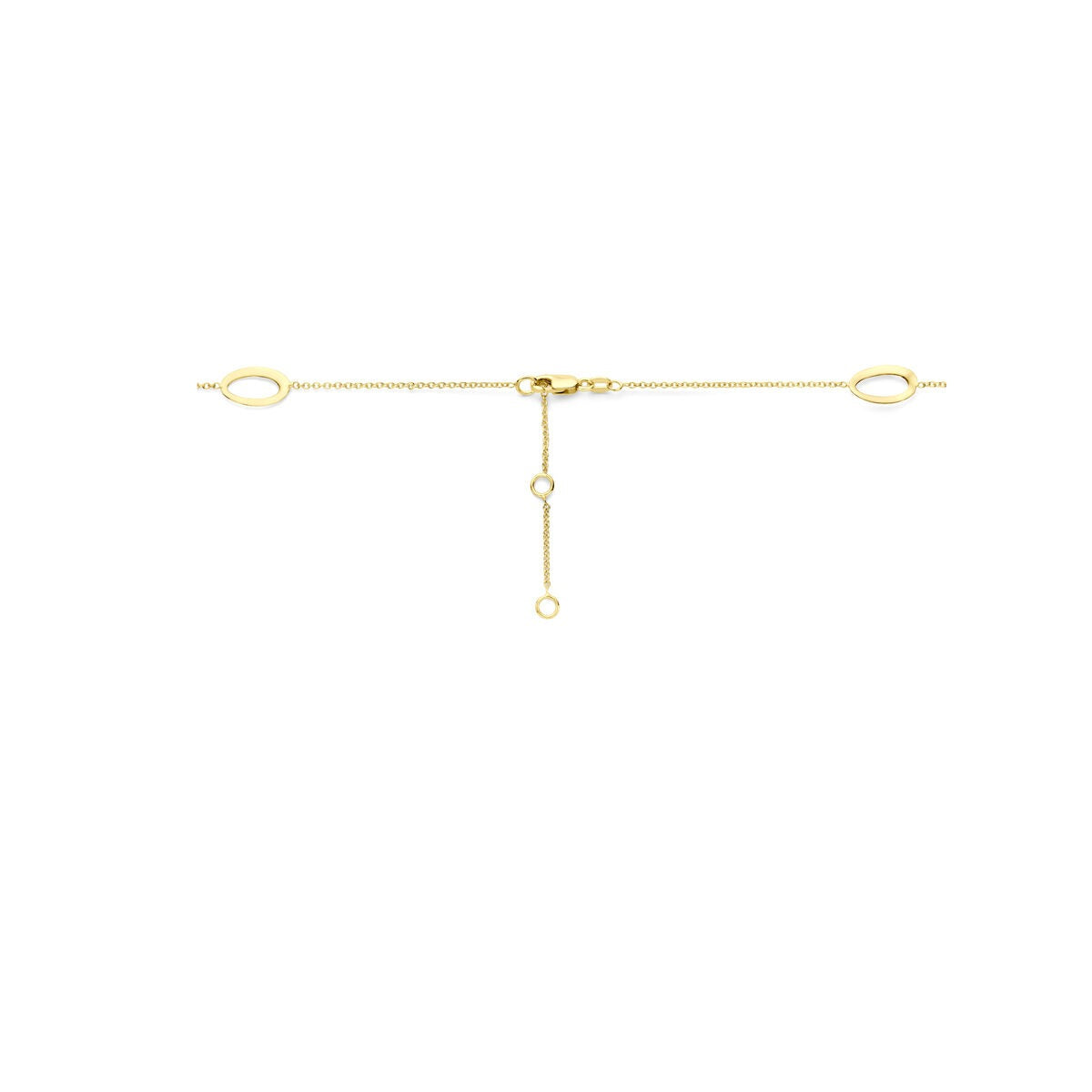 14k geelgouden collier met ovale elementen