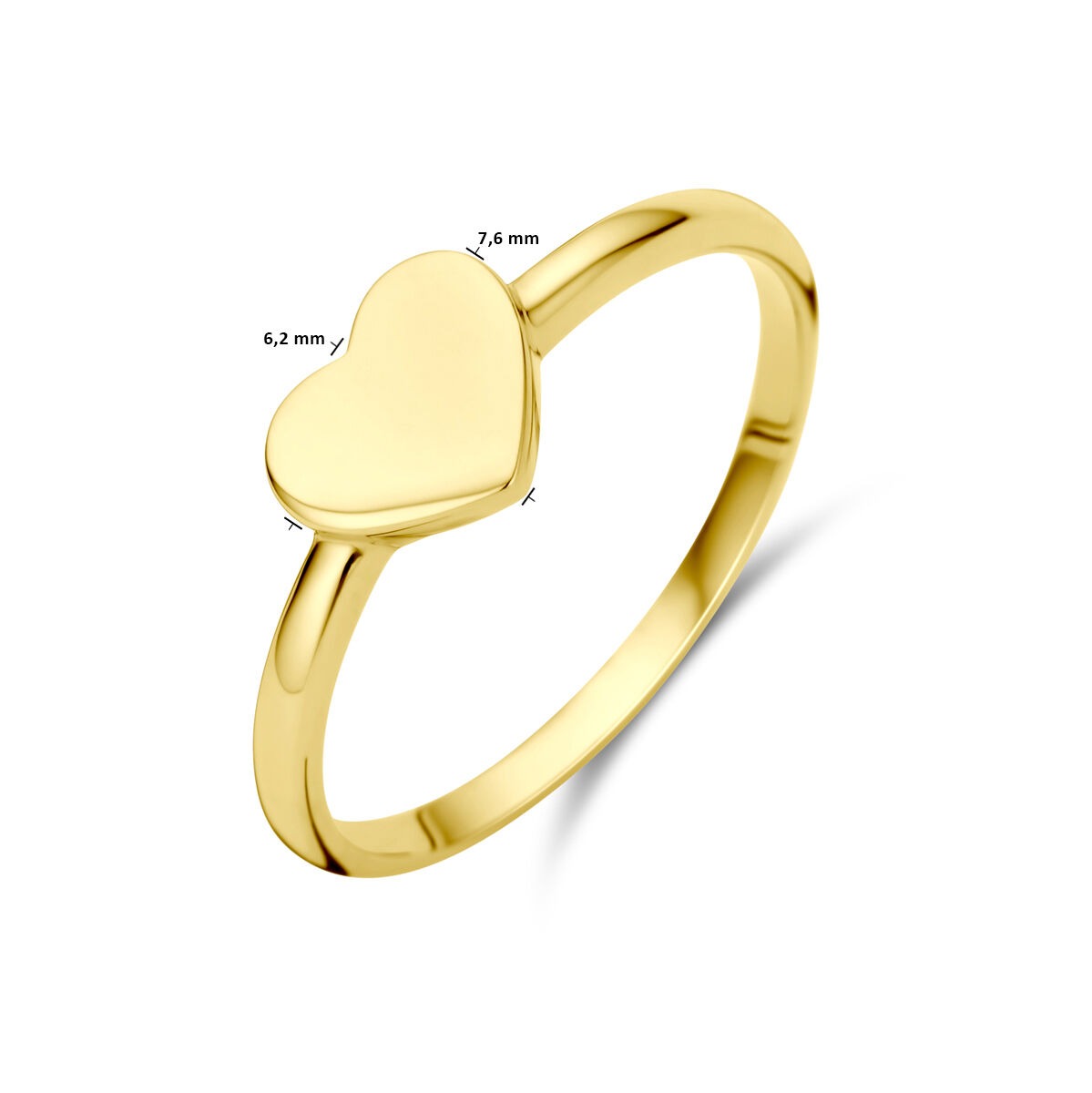 9k Geelgouden ring met hartje