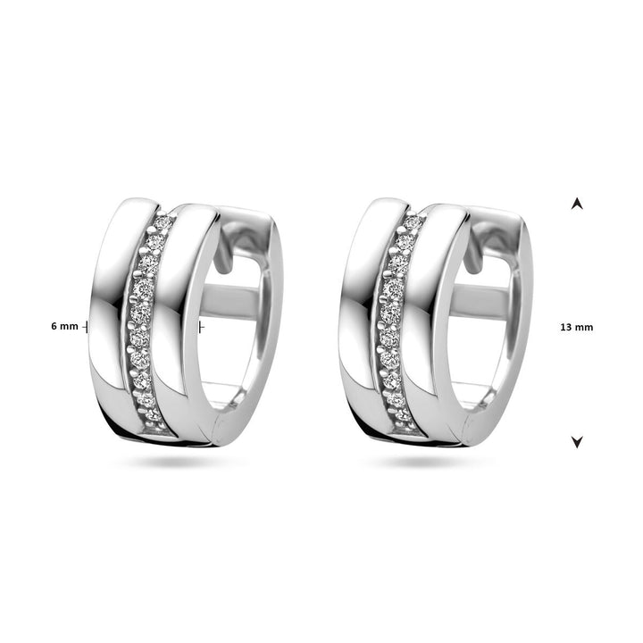 drop earrings zirconia silver rhodium plated