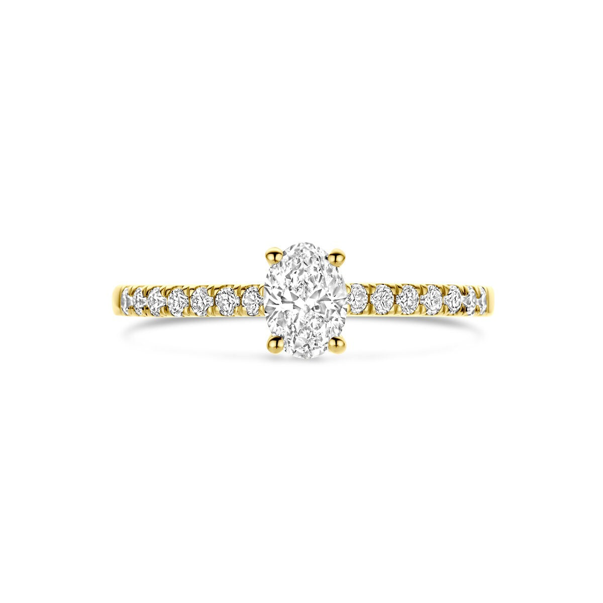 Gouden Ring 14k met Lab Grown Diamant – Ovale Slijpvorm