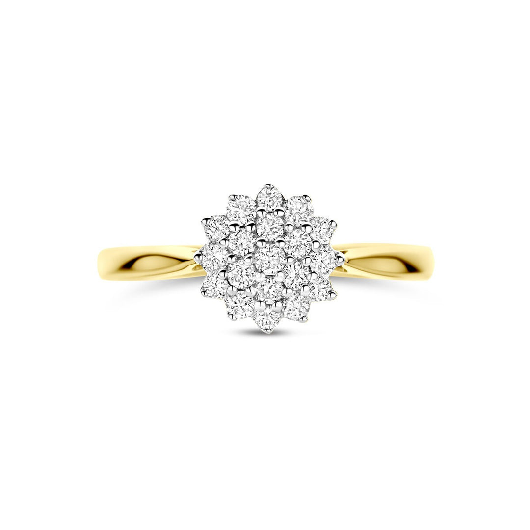 14k Bicolor geel- en witgouden ring met 0.33ct lab grown diamant