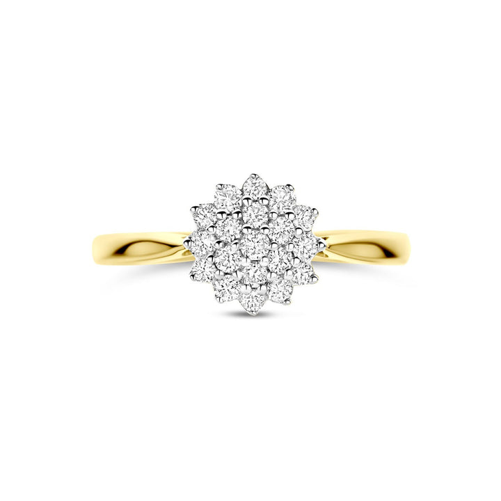 14k Bicolor geel- en witgouden ring met 0.33ct lab grown diamant