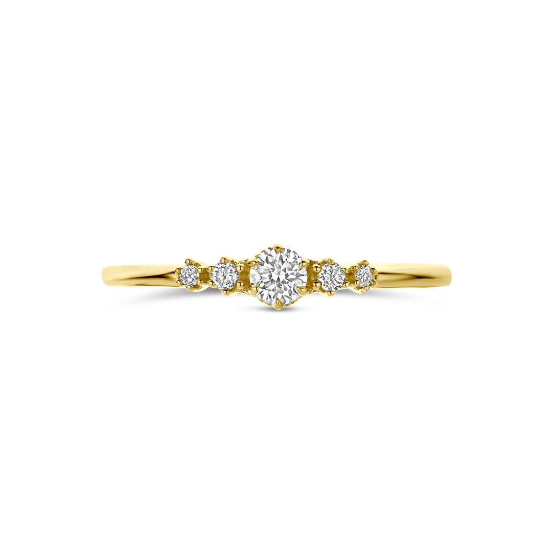 14k geelgouden ring met lab grown diamant