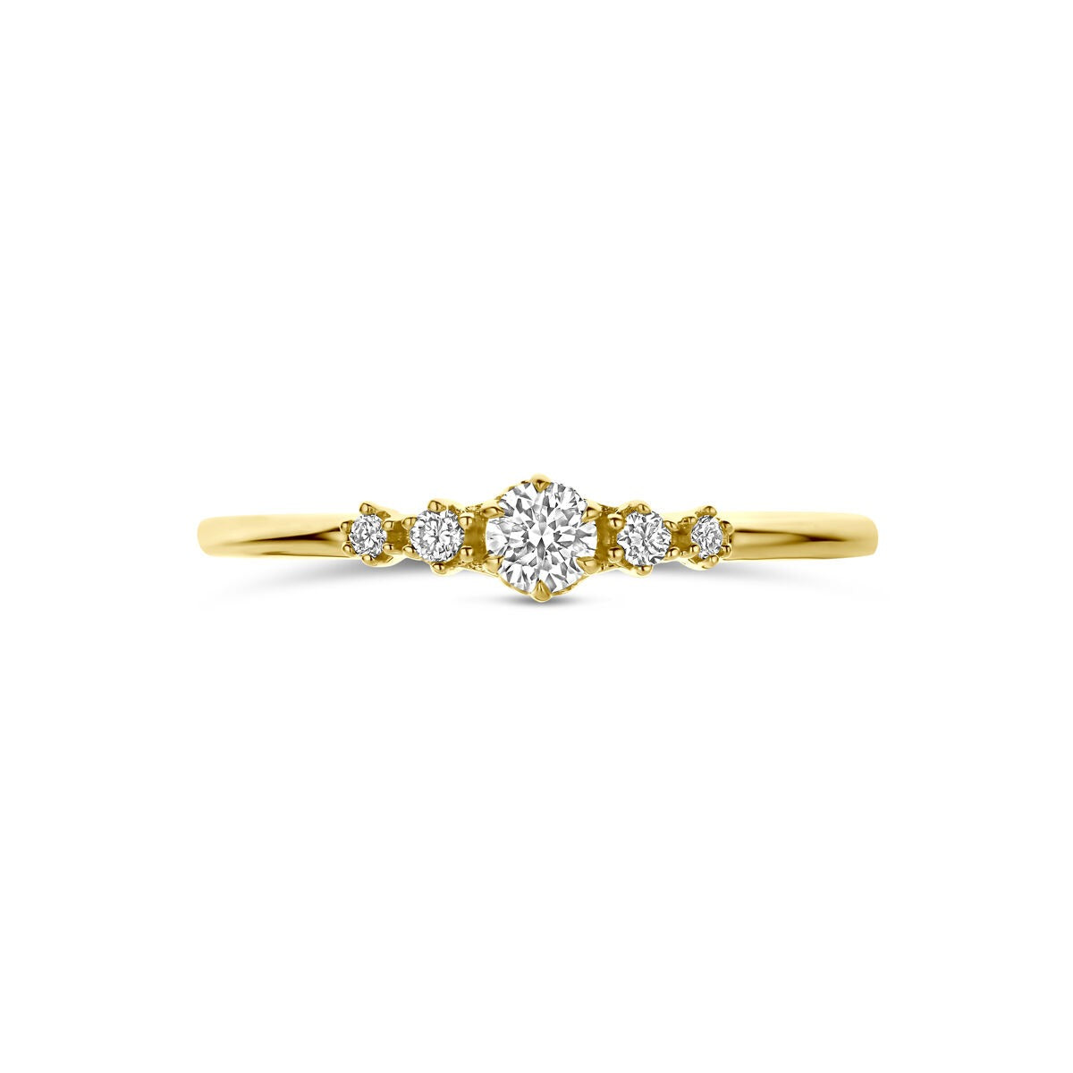 14k geelgouden ring met lab grown diamant