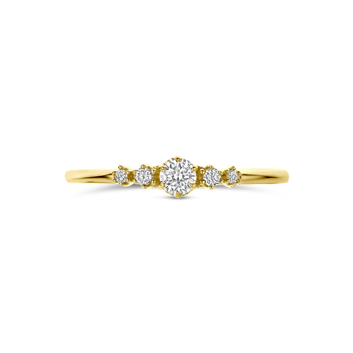 14k geelgouden ring met lab grown diamant